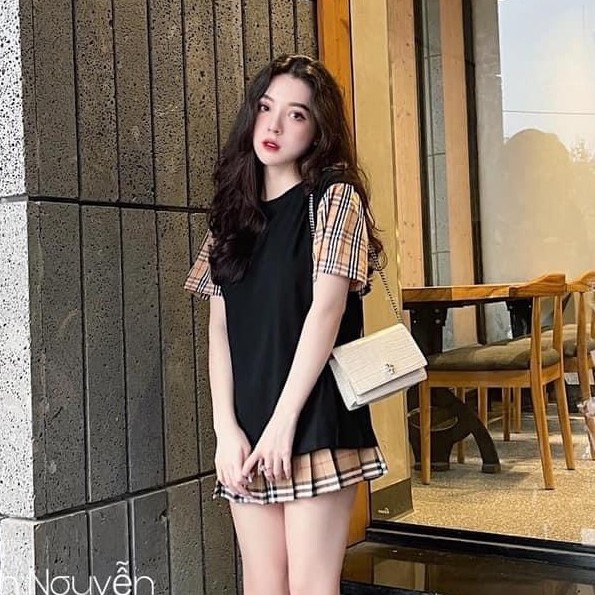 Sét Đồ Áo + Chân Váy BBR Hoạ tiết Kẻ Ulzzang Hàn Quốc