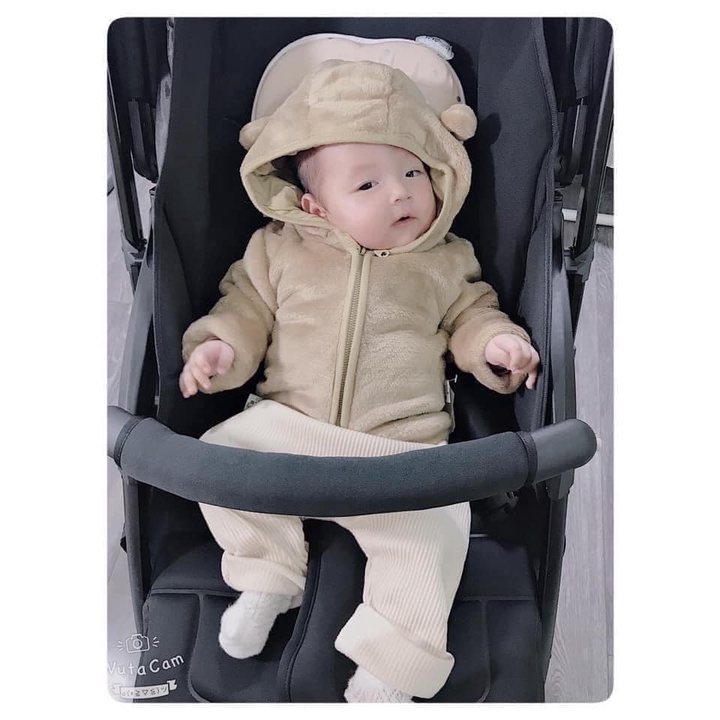 Áo khoác cho bé lông cừu có mũ 2 lớp