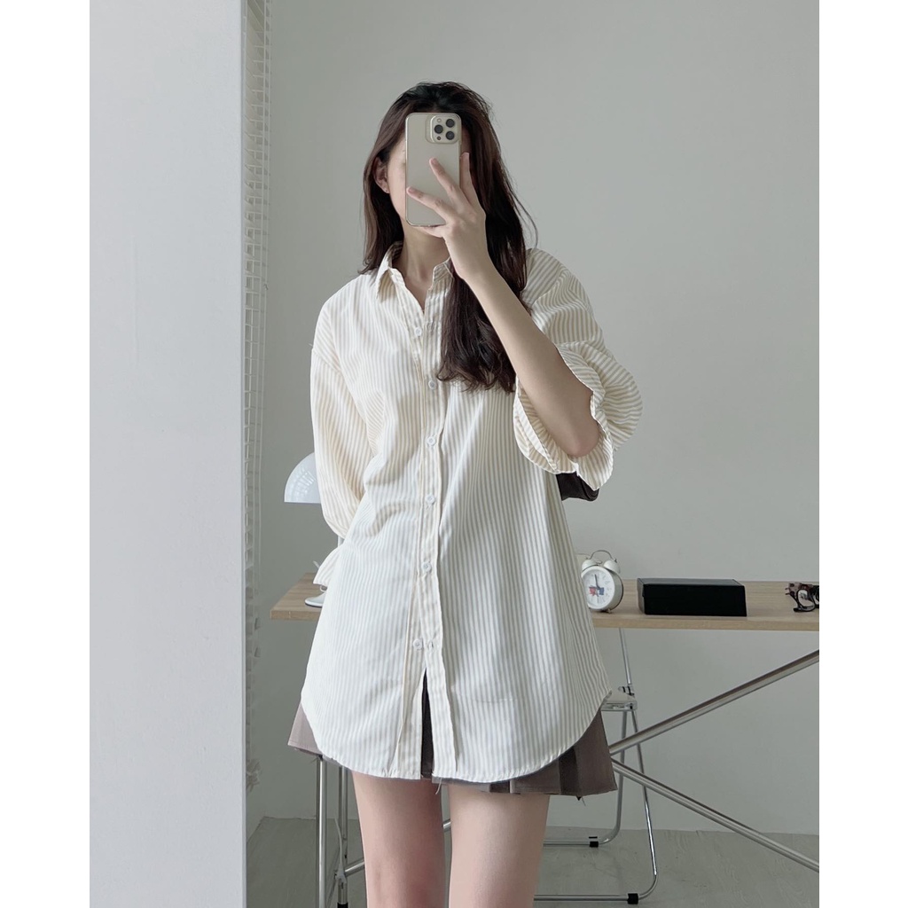 A7195 Somi tay nhún oversized Audrey