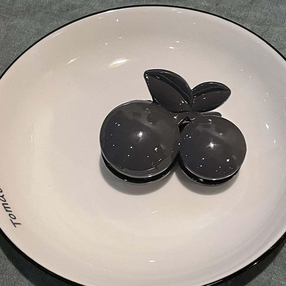 IVORY Kẹp Tóc Màu Đen / Cà Phê / Trắng Hình Quả Cherry Thanh Lịch Dành Cho Nữ