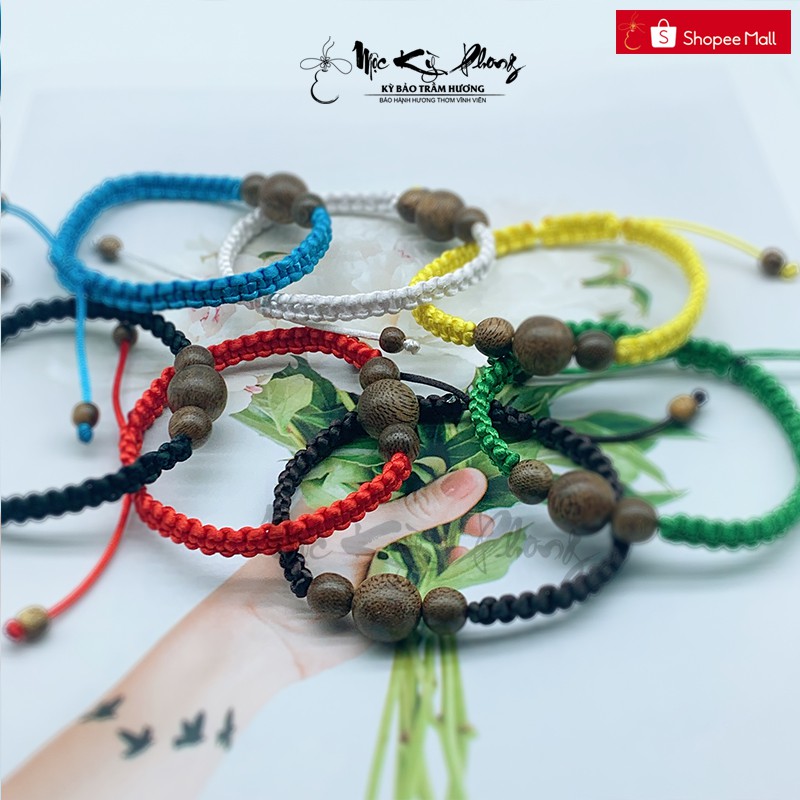 Mệnh Kim - Vòng Tay Handmade Mix 3 Hạt Trầm Hương Tự Nhiên Mộc Kỳ Phong