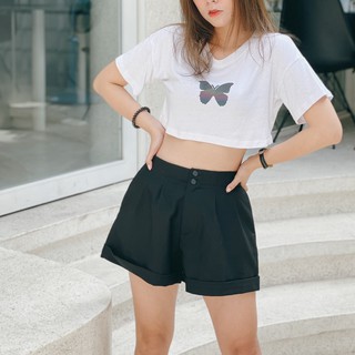 [Hình Thật] Quần Short Ngắn 2 Nút - Màu Đen 🎀 Basic Short 🎀 - bynhien.boutique