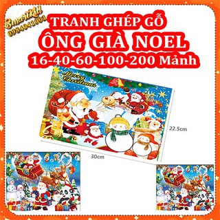 Tranh Xếp Hình Ông Già Noel 16 40 60 100 200 Mảnh Bằng Gỗ Ghép Hình