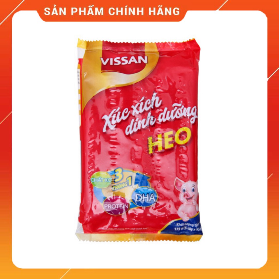 Xúc xích heo dinh dưỡng Vissan gói 175g (gồm 5 cây *35g)