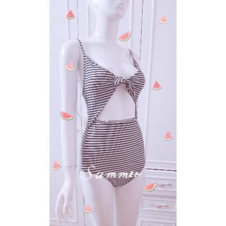 Bikini liền thân kẻ sọc cao cấp
