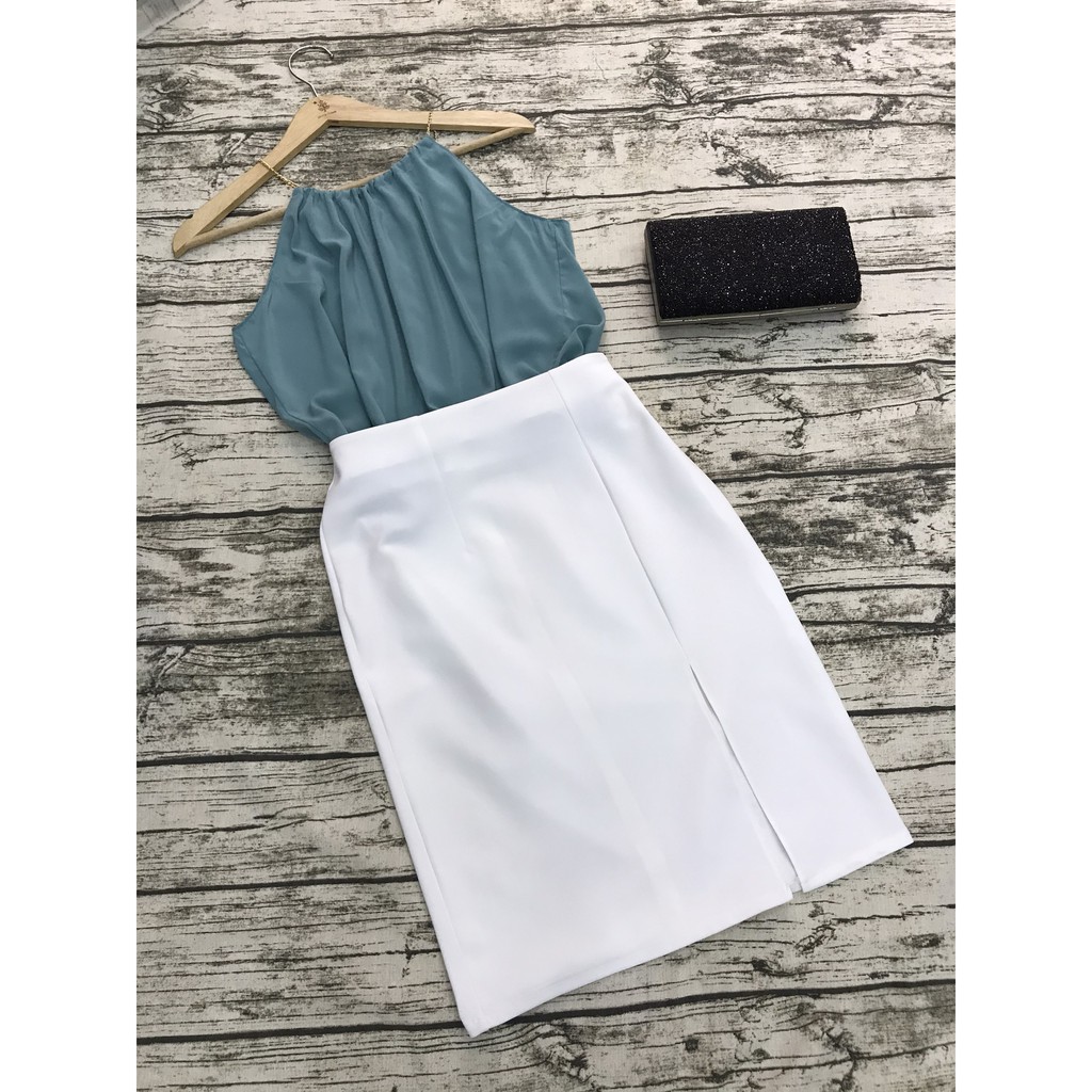 VÁY CÔNG SỞ | SÉT CHÂN VÁY BÚT CHÌ KÈM ÁO YẾM XINH RỤNG RỐN NHA!!! | BigBuy360 - bigbuy360.vn