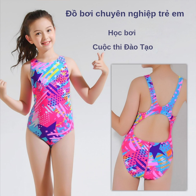 Trẻ em Chuyên nghiệp Thể thao Một mảnh Áo tắm Cô gái Bơi Bài học Huấn luyện Tam giác Áo tắm Một mảnh