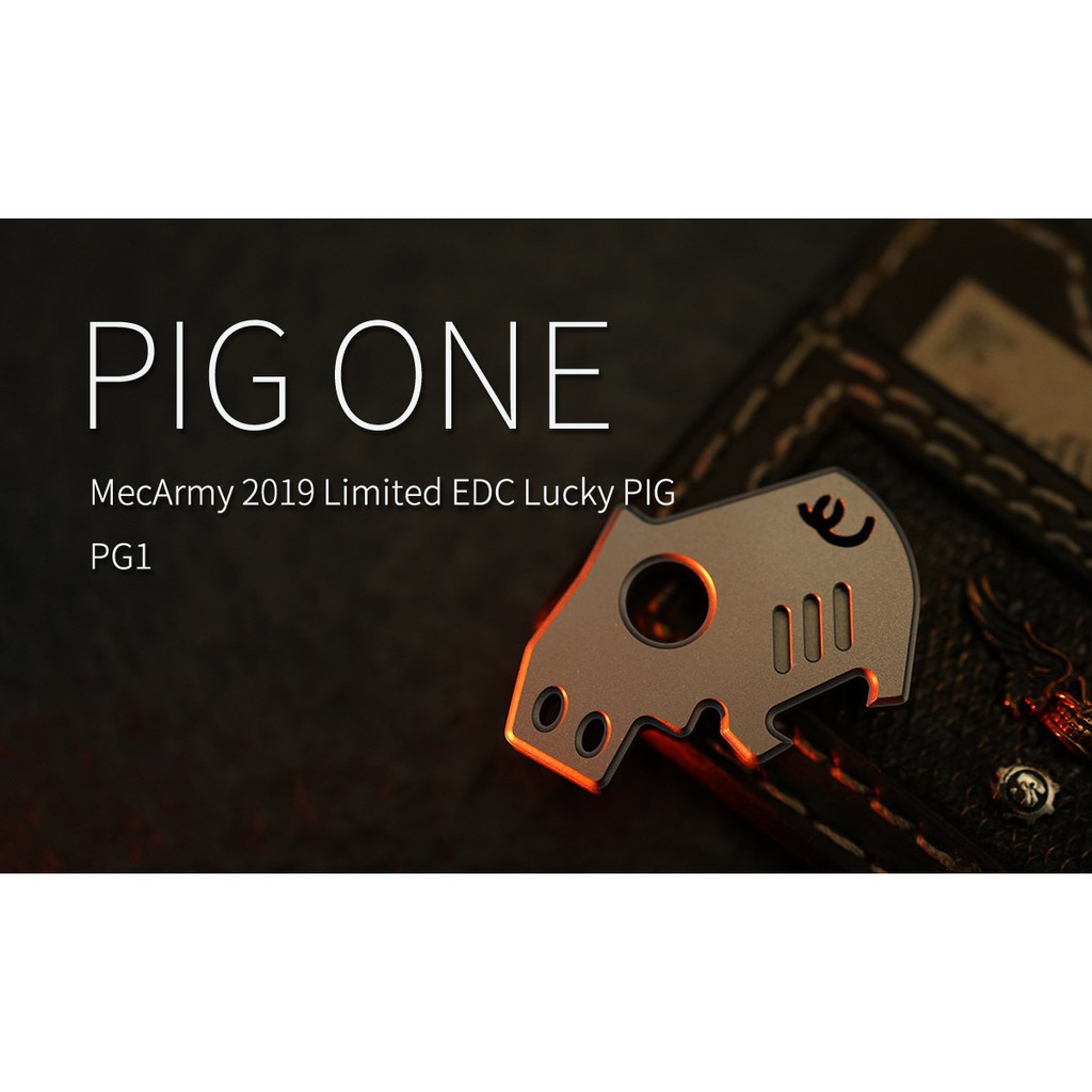 Móc khóa Titanium hình Heo có mở nắp chai của MecArmy 2019 Limited EDC LUCKY PIG PG1