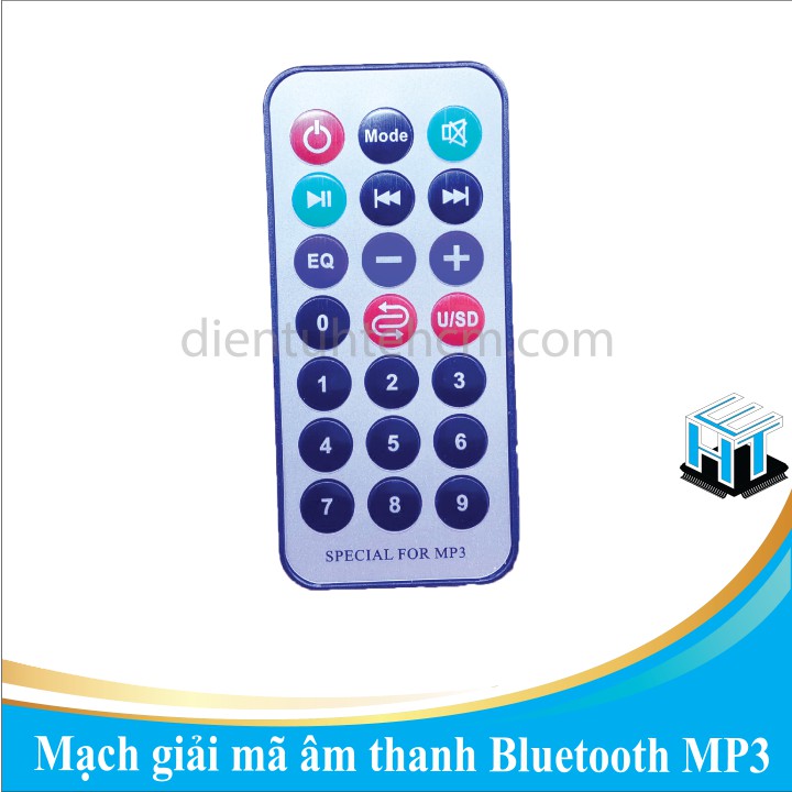 Mạch giải mã âm thanh Bluetooth MP3+WAV+WMA Lossless điện áp 12V kèm Remote