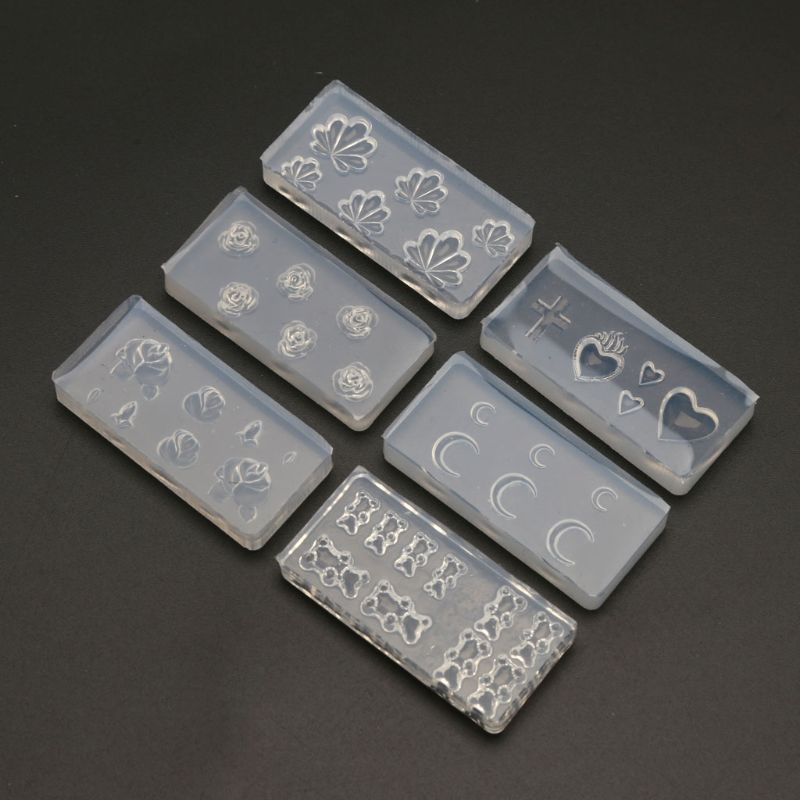 [Hàng mới về] Bộ 6 khuôn Silicon dùng để làm họa tiết trang trí móng tay nghệ thuật