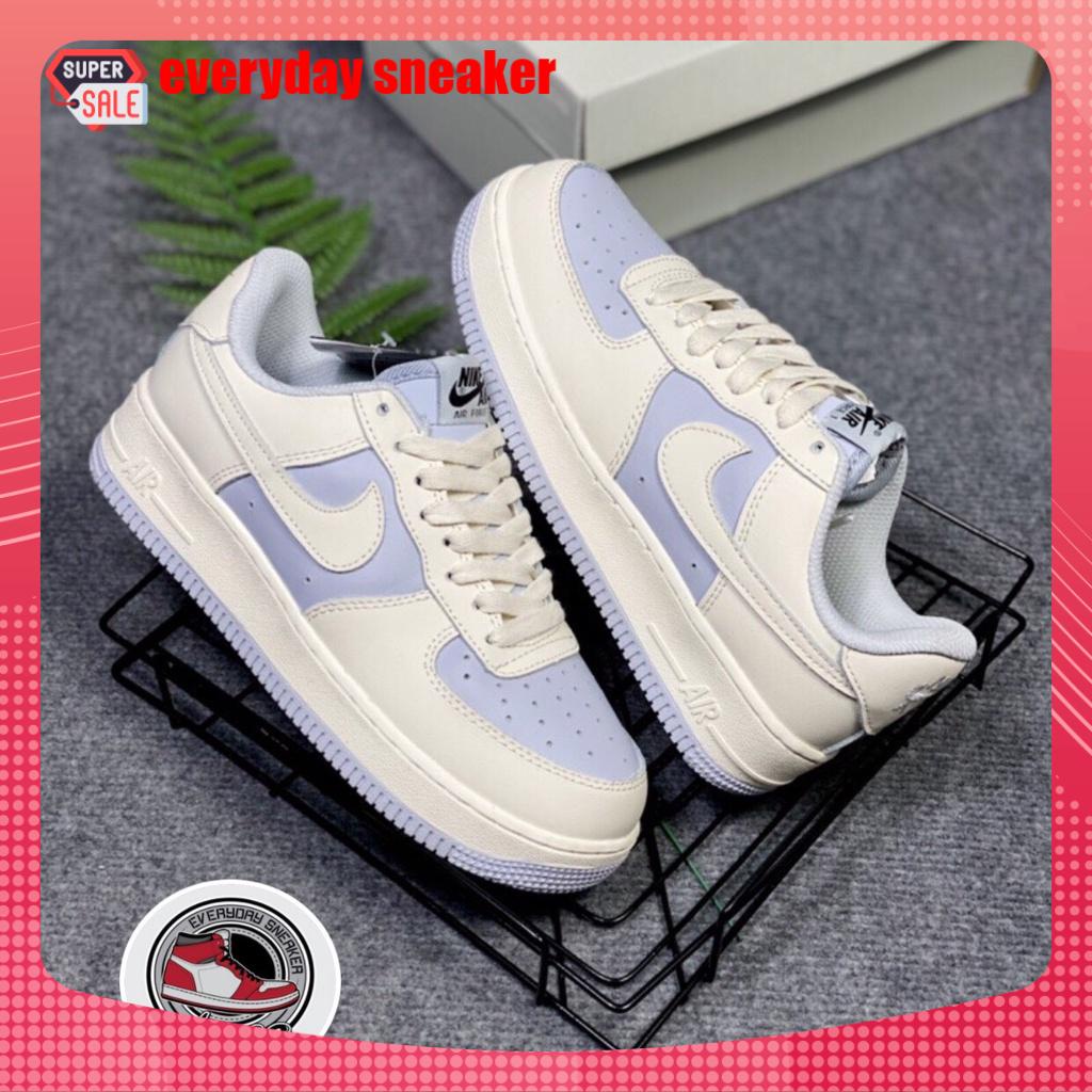 Giày Air Force 1 trắng kem xanh bản cao cấp, Giày AF1 xanh kem full phụ kiện phối đồ đẹp hot 2022