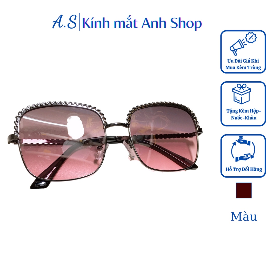 Kính mát vuông thời trang màu sắc chất liệu kim loại 1994