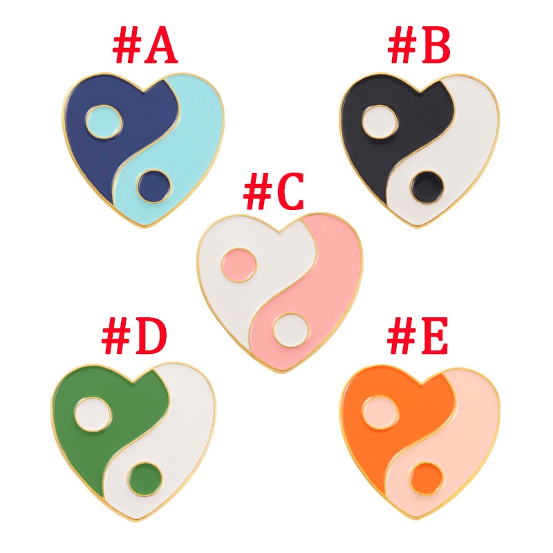 Huy Hiệu Cài Áo Hình Taiji Tráng Men Nhiều Màu Sắc Dễ Thương