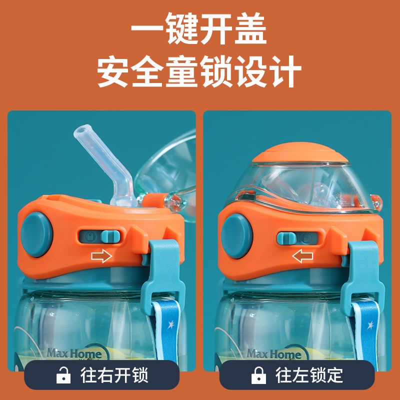 Bình Nước Nhựa Có Ống Hút Dễ Thương Cho Bé