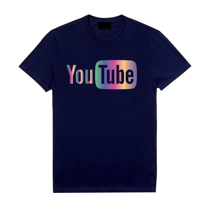 Áo Thun Nam Nữ Youtube Tay Ngắn Phản Quang Vải Thun Cotton Mềm Mịn