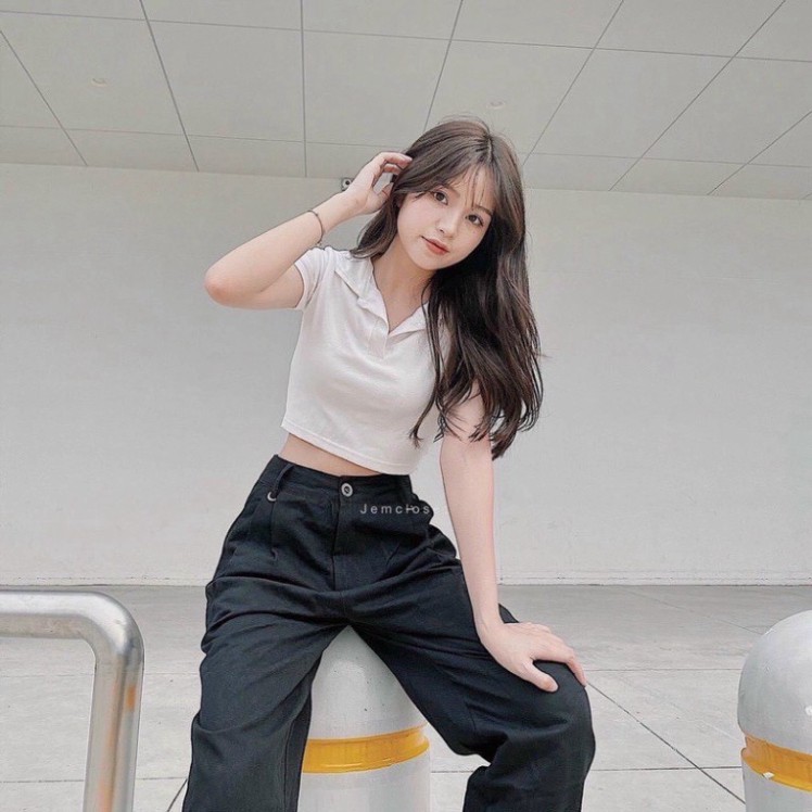 Áo Croptop Polo Basic [FREESHIP] chất thun dày dặn mềm mại kiểu dáng Ulzzang -CT14- LUXCY store