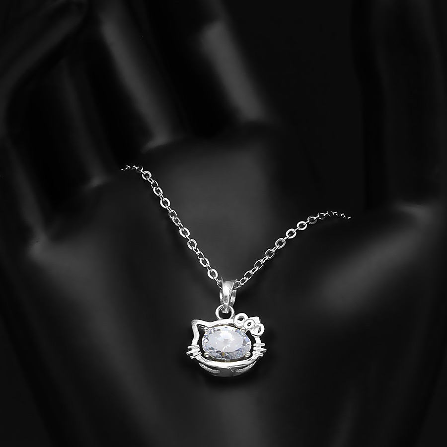 Dây chuyền Vòng Cổ Nữ Bạc Mèo Kitty Dễ Thương BẠC HIỂU MINH DMD348S