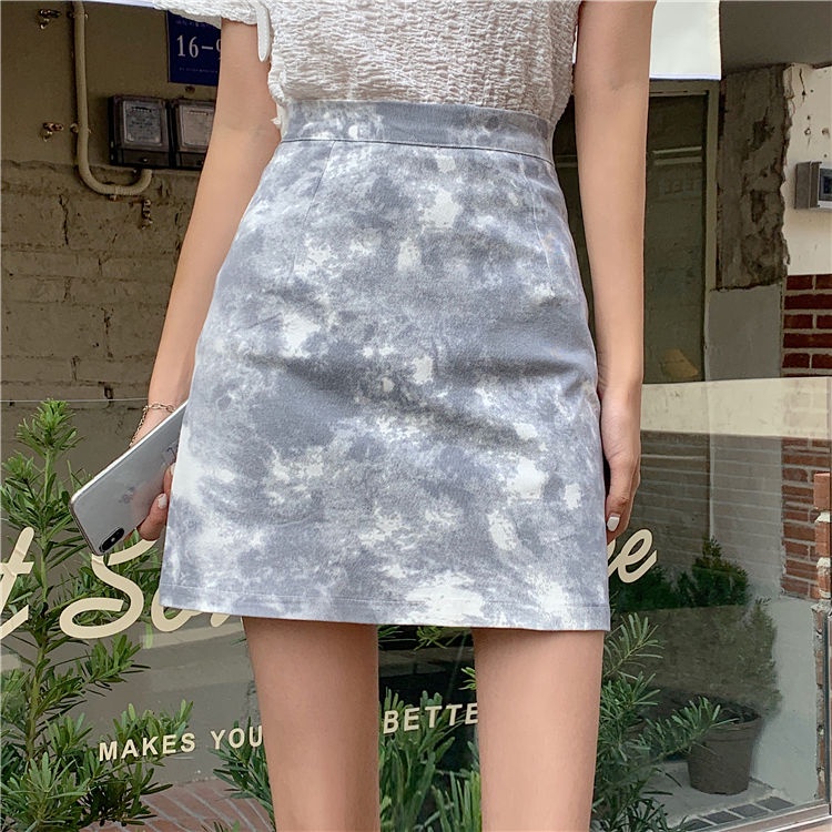 Chân Váy Chữ A Lưng Cao Màu Nhuộm Thời Trang Mùa Hè 2022