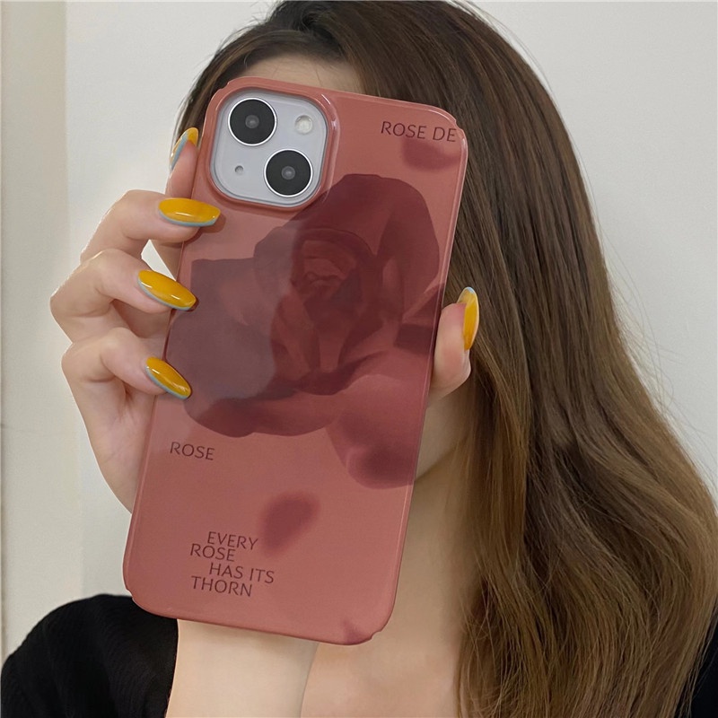 Ốp Điện Thoại Cứng Chống Sốc Họa Tiết Hoa Hồng Cho iPhone x xs Max xr 11 12 13 Pro Max