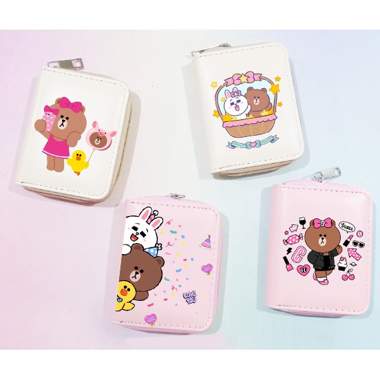 Ví gấu brown VNI6 thỏ cony vịt sally bóp ví dáng ngắn hoạt hình cute thần tượng dễ thương