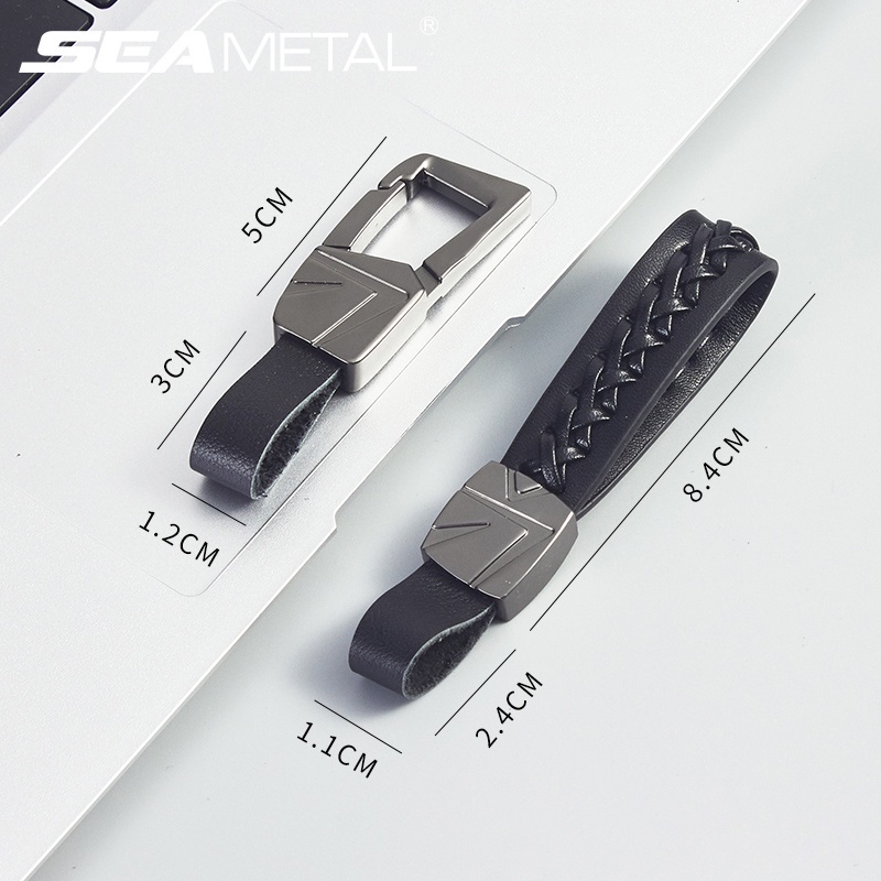 Móc khóa SEAMETAL da bò tinh xảo để trang trí chìa khóa xe hơi thông dụng đơn giản