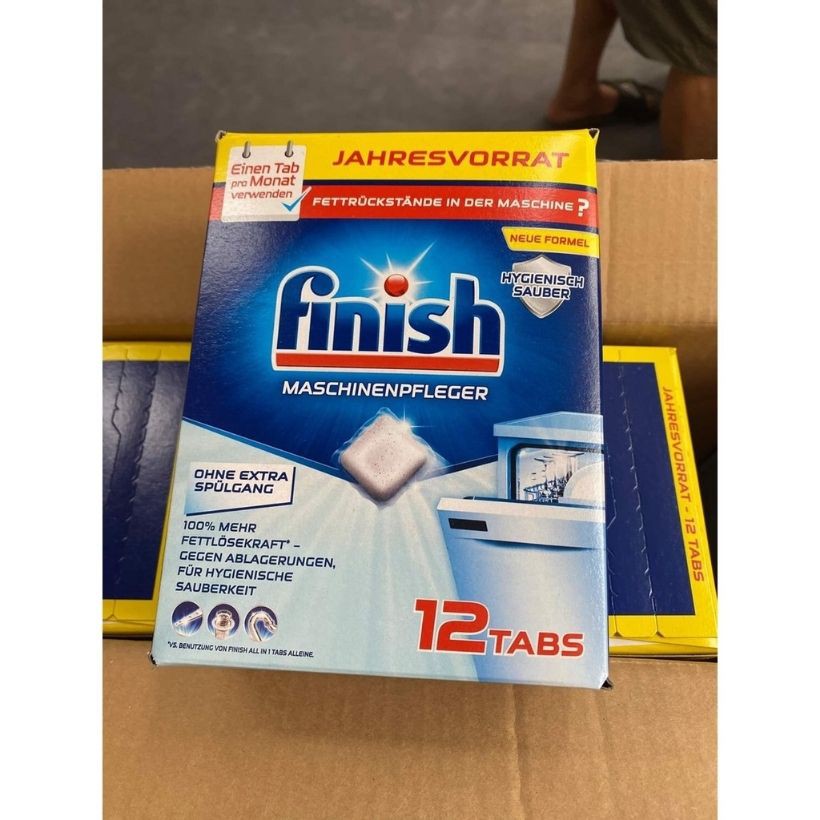 Viên vệ sinh máy rửa bát Finish, hộp 12 viên