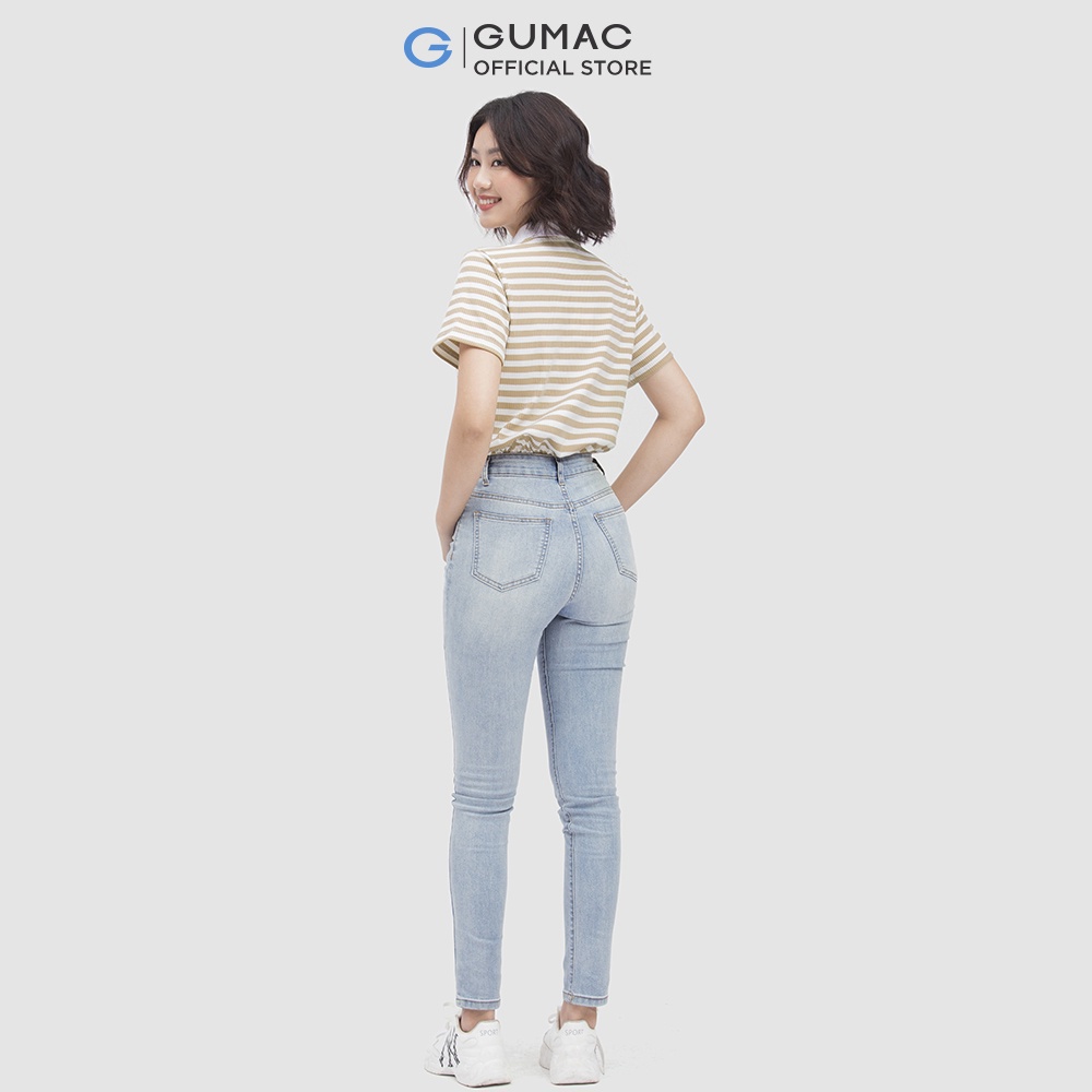 [Mã WABRGUM giảm 10% tối đa 30K đơn 99K] Áo polo sọc ngang thời trang GUMAC ATC04021