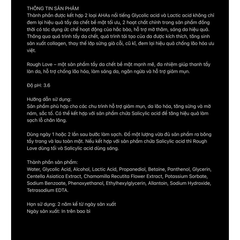 DERMARIUM ROUGH LOVE 8% GLYCOLIC & LACTIC ACID 150ml • Toner Làm Sạch Da
