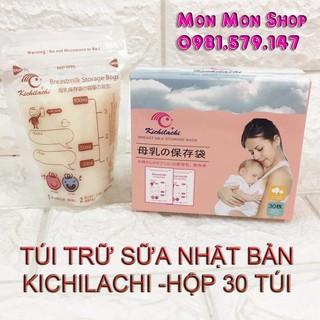 Hộp 30 túi trữ sữa Kichilachi Nhật 100ml