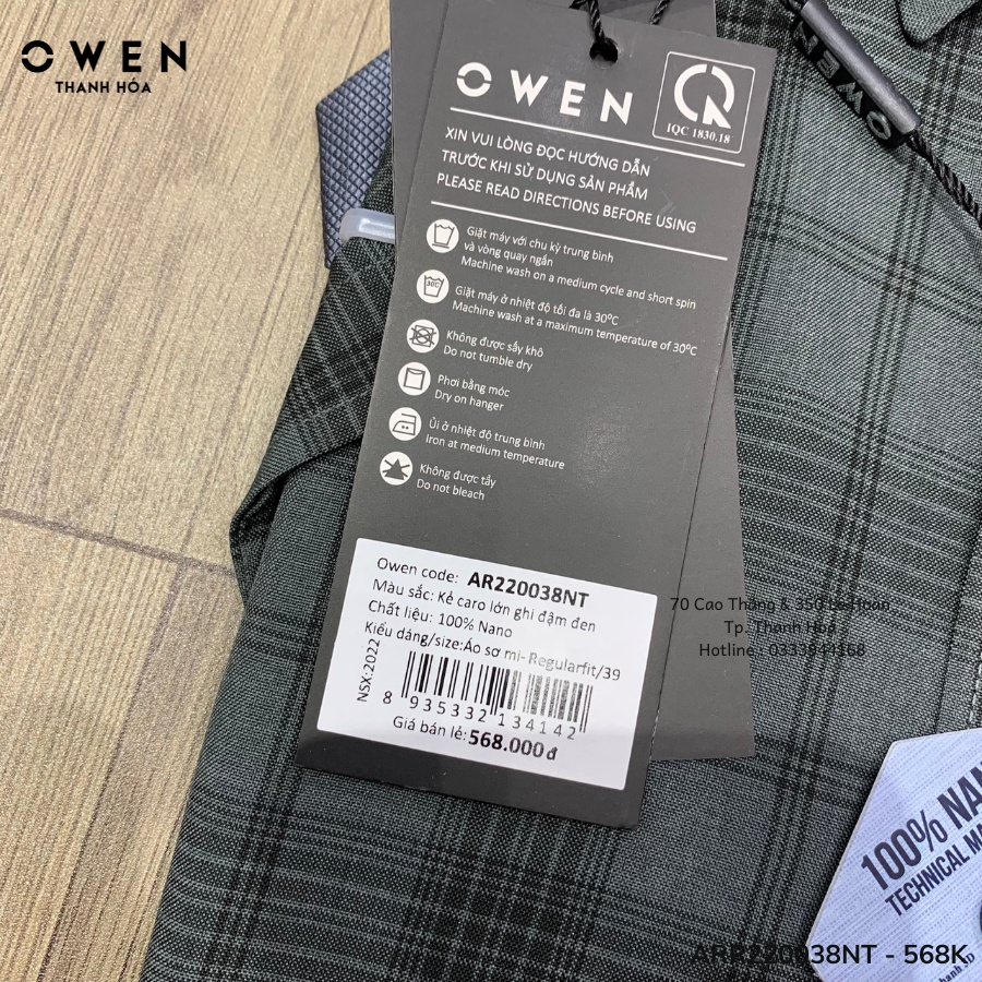 OWEN - Áo sơ mi ngắn tay Owen chính hãng - HÀNG MỚI VỀ -  AR220038NT