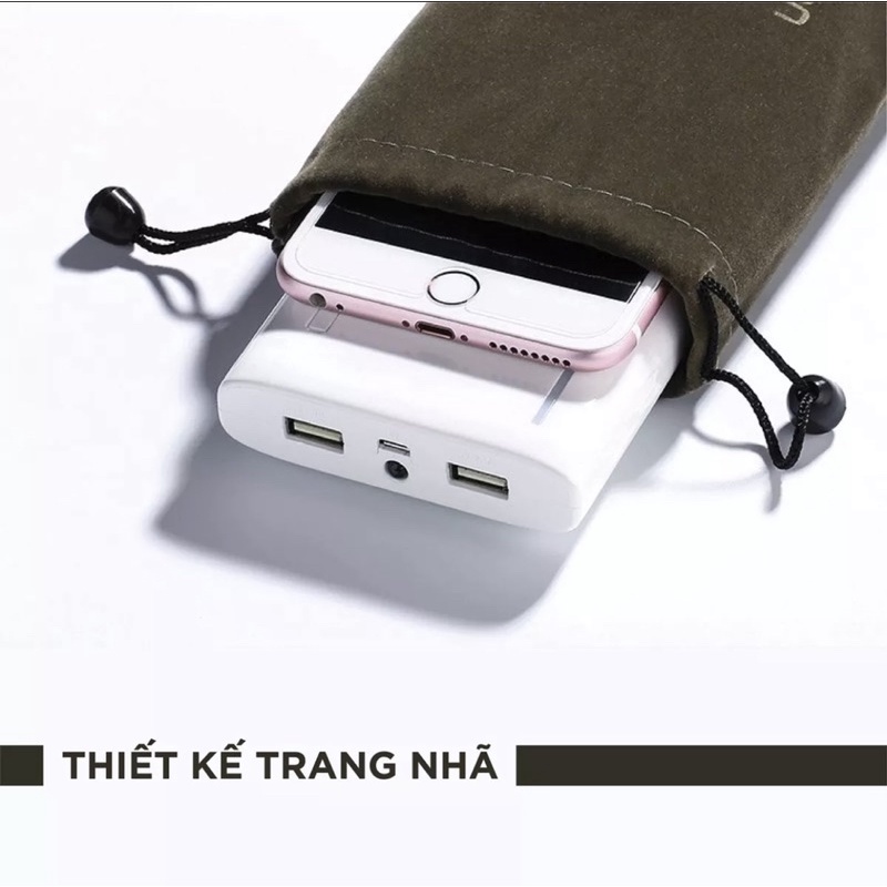 Túi đựng phụ kiện cáp sạc, củ sạc, pin dự phòng, điện thoại, trang sức UGREEN VELVET BAG có dây rút (12cm x 19cm)