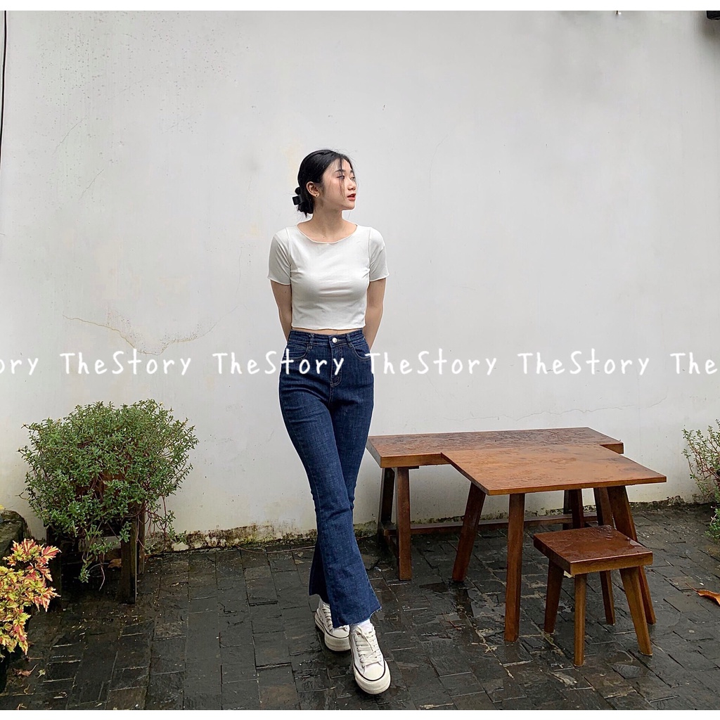 [STR] Quần jeans loe cắt gấu Q755