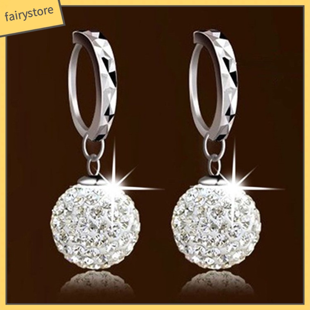 Khuyên Tai Tròn Đính Đá Thời Trang Cho Nữ