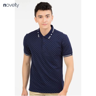 Áo polo Novelty Regular fit màu xanh navy phối họa tiết 180029N