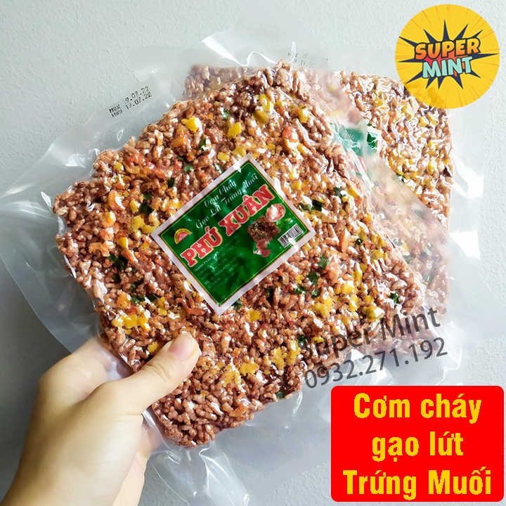 Cơm cháy gạo lức Trứng Muối - giòn - ngon - ăn vặt ăn kiêng - SuperMint