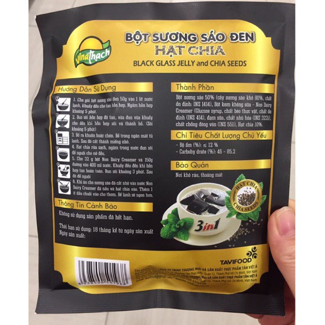 Sương sáo đen / hạt chia VinaThạch gói 50g