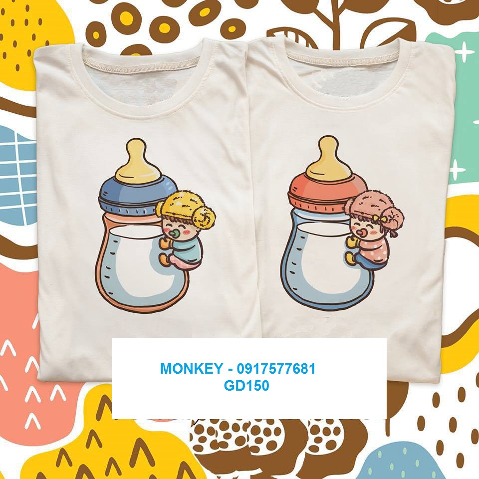 In áo theo yêu cầu l Áo Thun Gia Đình Hình ChiBi Trà Sữa Siêu Dễ Thương_GD150