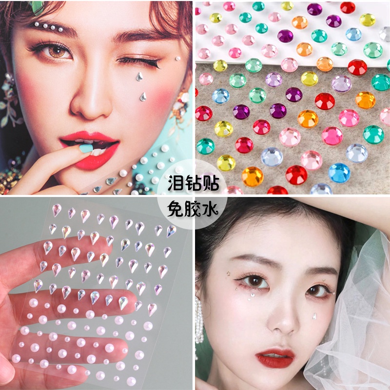 Miếng Dán Trang Điểm Mắt / Lông Mày Hình Viên Kim Cương DIY