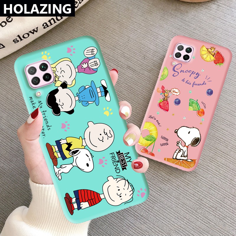 Ốp điện thoại silicon dẻo họa tiết hoạt hình Snoopy màu kẹo dễ thương cho Huawei Nova 7i Nova 5T 3i 4E 3E