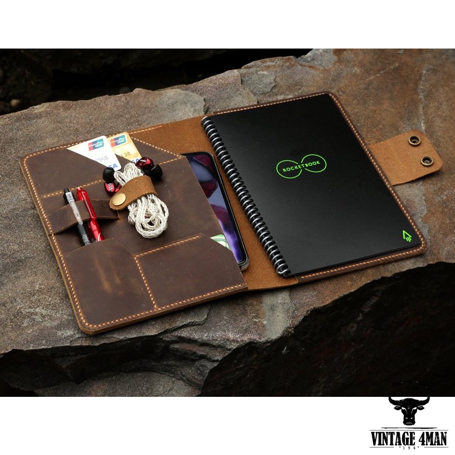 Túi Đựng Máy Tính Bảng, Số Tay Da Bò Thật handmade vintage retro / mã M19