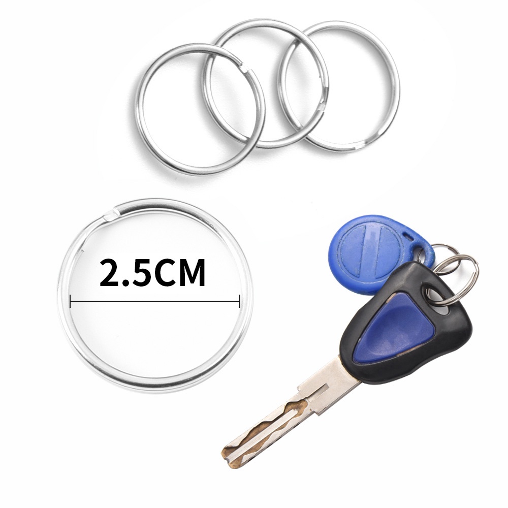 Bộ 20 vòng nhẫn móc chìa khóa mạ thép 25mm