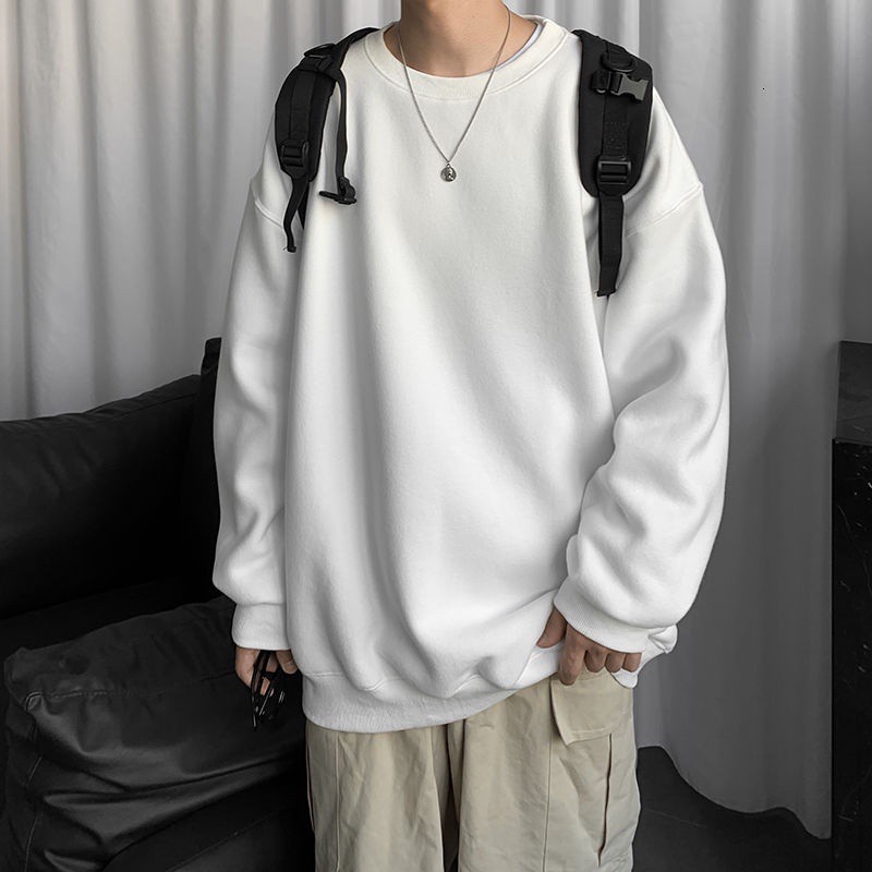 Áo Sweater Tay Dài Cổ Tròn Dáng Rộng Phong Cách Hàn Quốc Unisex Size M-5XL
