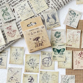 Bộ 46 nhãn dán Winzige trang trí phong cách cổ điển xinh xắn