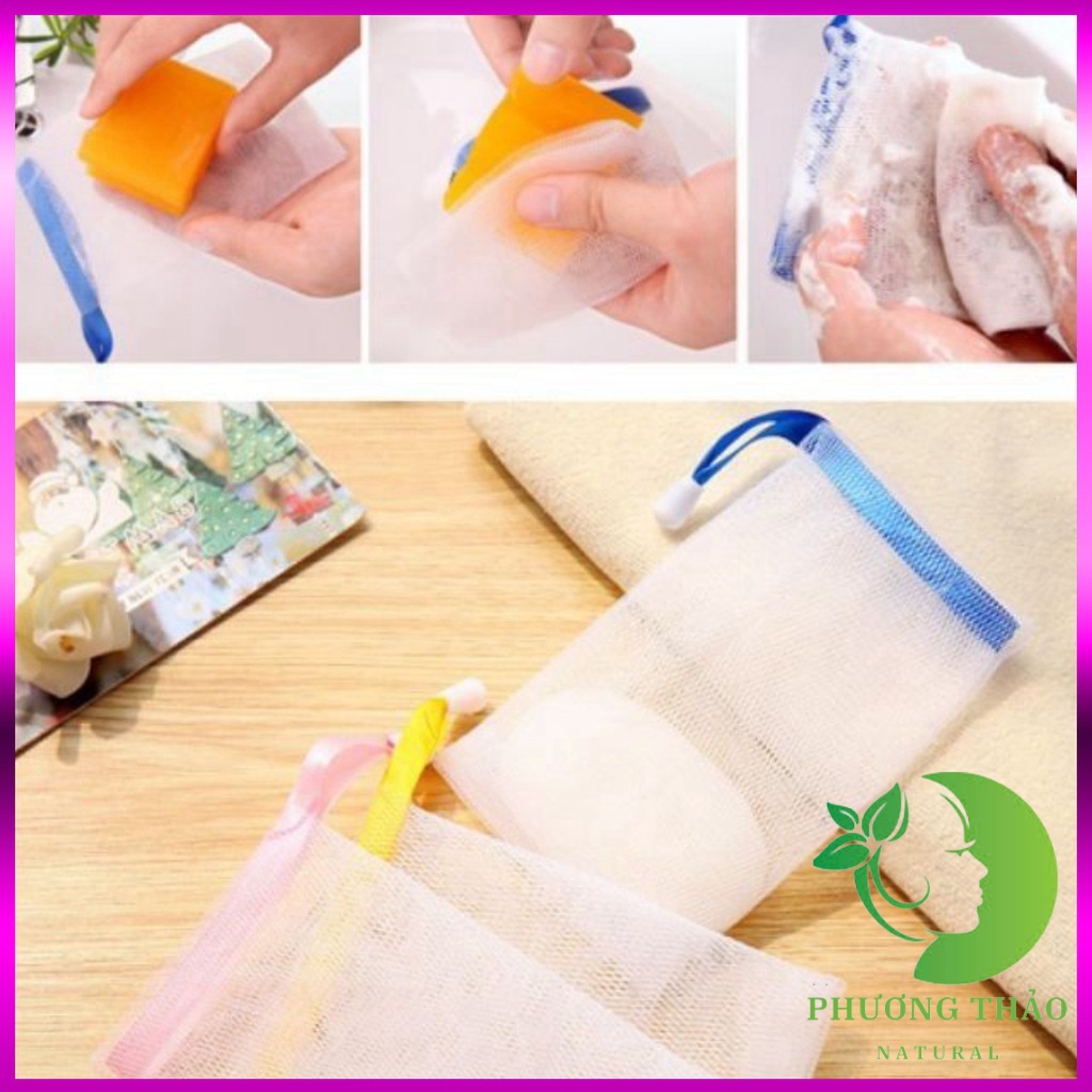Túi Lưới Tạo Bọt Xà Bông Loại Cao Cấp 2 Lớp Kích Thước  9.5*15 Cm