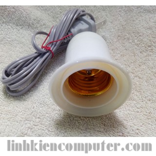 Đui đèn chống nước E27, đui đúc chắc chắn, đui đèn có công tắc bật tắt, dây dài 1,5m