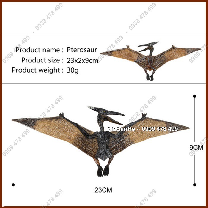 Mô Hình Thằn Lằn Bay Pteranodon Sải Cánh 22cm - Khủng Long Tiền Sử - 7748.2