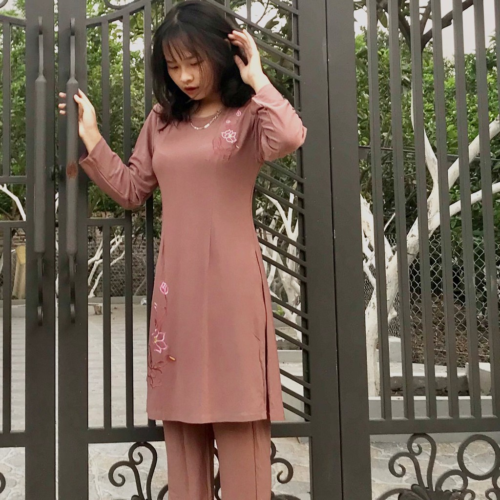 Bộ thun kết tân màu ruốc - bộ đồ đi chùa