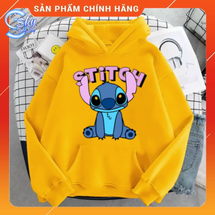 ÁO HOODIE UNISEX  IN HÌNH STITCH NGỒI XUỘM SIÊU CUTE
