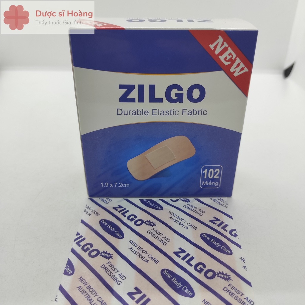 Zilgo - Băng cá nhân 1,9 * 7,2 cm - Hộp 102 miếng