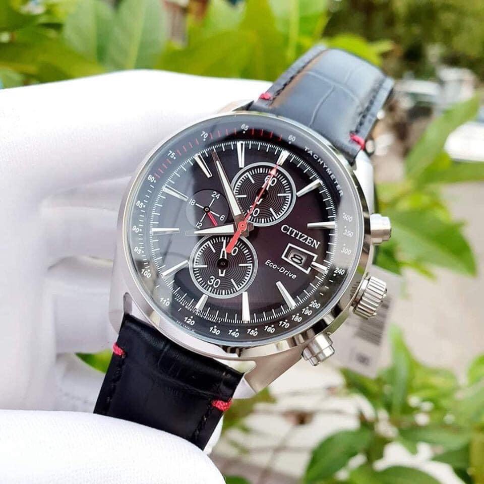 Đồng hồ Nam chính hãng Citizen Eco-Drive CA0369-11E Chronograph 6 kim,Lịch-Năng lượng ánh sáng-Dây da cao cấp-Size 43mm